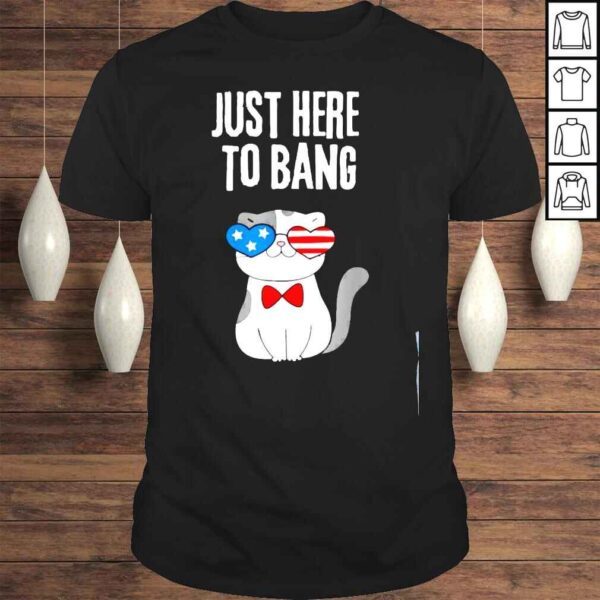 Just here to bang cute patriotic cat 4th of july 2022 shirt