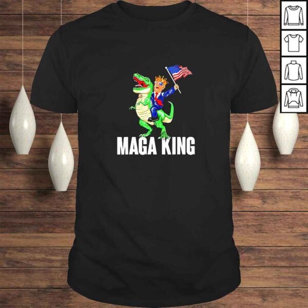 Maga King Trump Riding Dinosaur Pro Trump TShirt