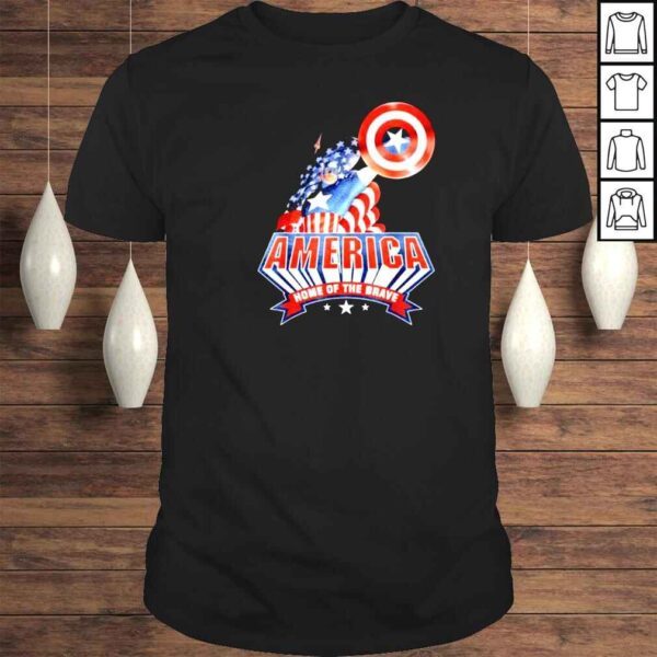 Marvel Captain America Independence day home of the brave stars shirt