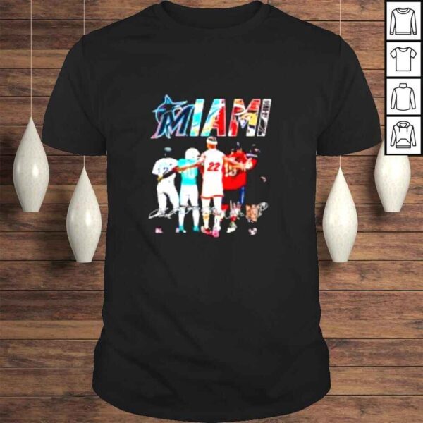 Miami sport teams best players signatures shirt