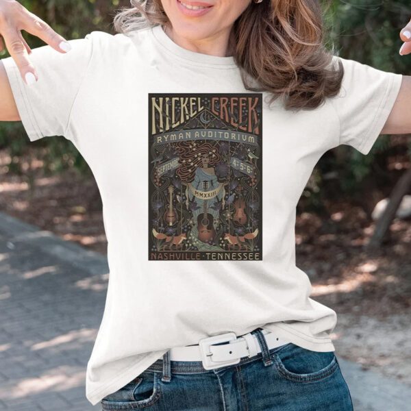 Nickel Creek Nashville Tennessee Sept 4 5 6 2023 Tour Art Poster Design T-Shirts