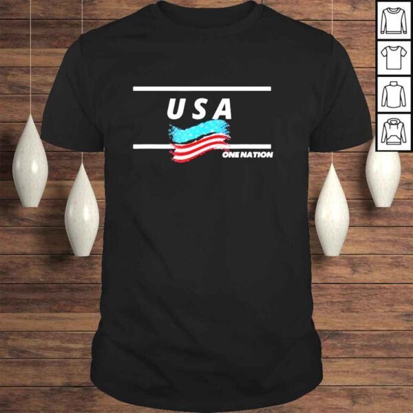 One Nation USA Flag 4th July Shirt