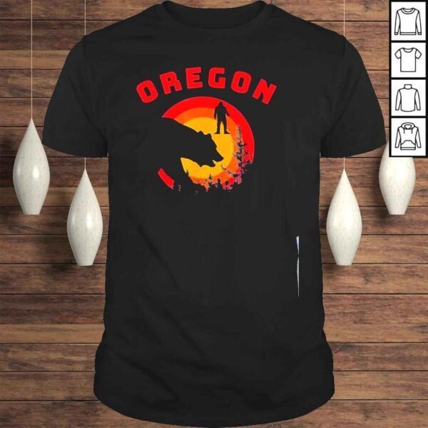 Oregon bear bigfoot sunset vacation shirt