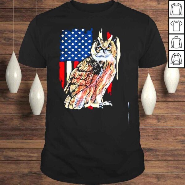 Owl America flag shirt