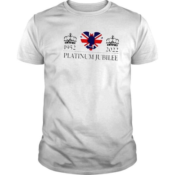 Platinum jubilee 1952 2022 celebration british monarch queen elizabeth iI union Jack royal crown shirt