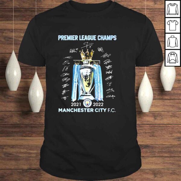 Premier League Champs 2021 2022 Manchester City Fc signatures tshirt