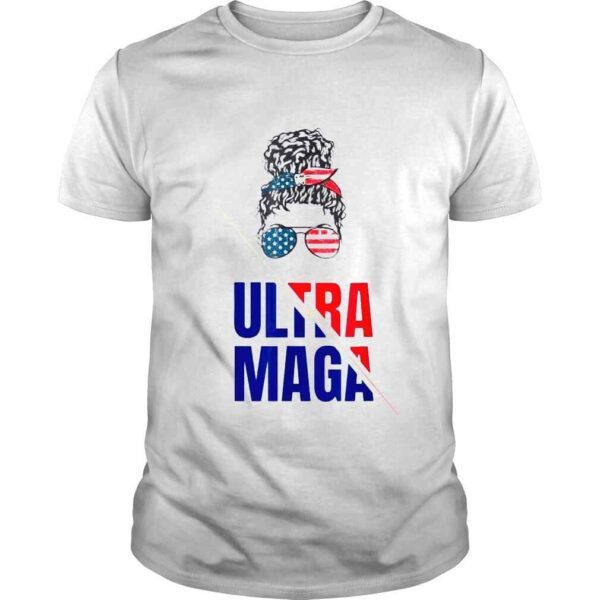 Pro Trump ultra mega messy bun usa flag antI Joe Biden shirt