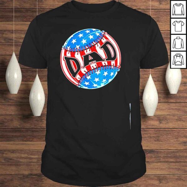 Proud baseball dad American flag baseball softball shirt