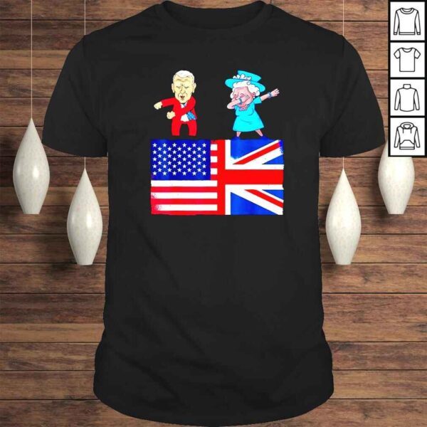 Queen II Dabbing Elizabeth British Flag And Joe Biden Flossing TShirt