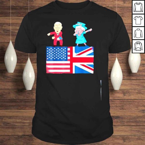 Queen iI dabbing elizabeth british flag and Joe Biden flossing shirt