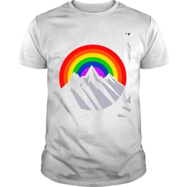 Rainbow LGBT Pride mountain Columbia logo shirt