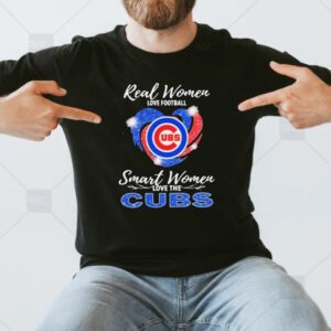 Real Women Love Football Smart Women Love The Chicago Cubs 2023 Diamond Heart TShirt