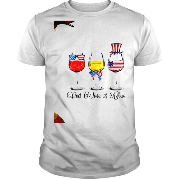 Red Wine Blue 4th Of July American Flag Red White Blue Wine Shirt