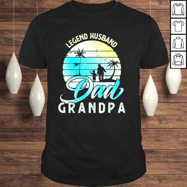 Retro fathers day dad the legend husband dad grandpa shirt