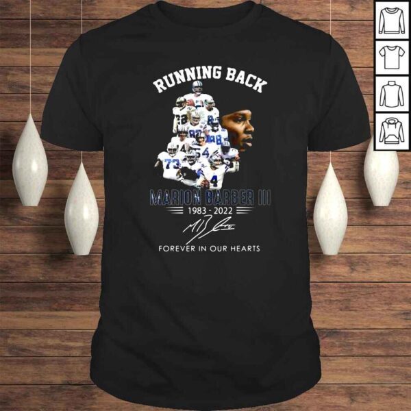 Running back Marion Barber III 1983 2022 signature shirt