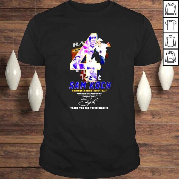 Sam Koch Baltimore Ravens 20062022 thank you for the memories signature shirt