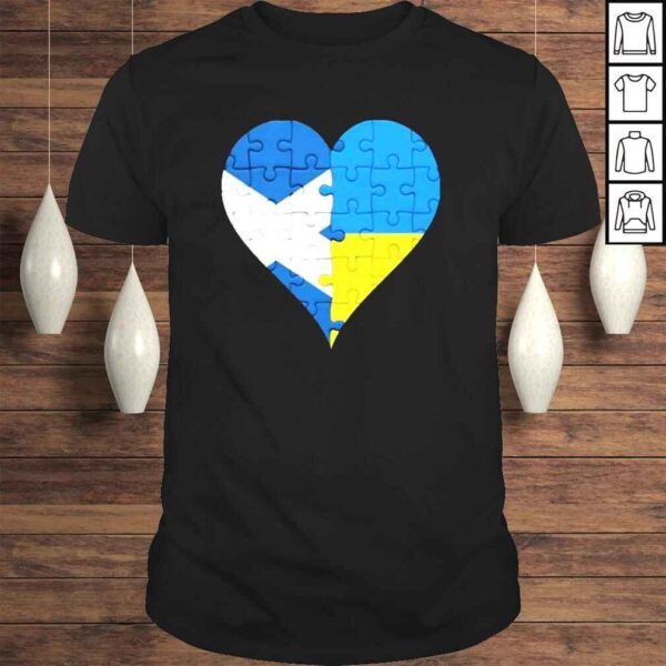 Scottish Ukrainian Flag United Heart Jigsaw Puzzle Scotland Ukrain Shirt