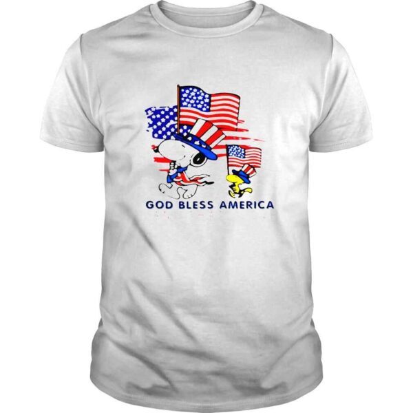 Snoopy and Woodstock god bless america land that I love shirt