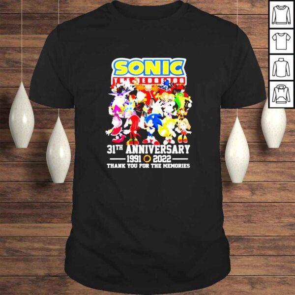 Sonic The Hedgehog 31th anniversary 19912002 thank you for the memories shirt