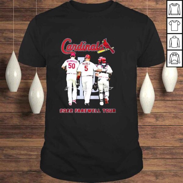 St Louis Cardinals Adam Wainwright Albert Pujols and Yadier Molina 2022 farewell tour signatures tshirt