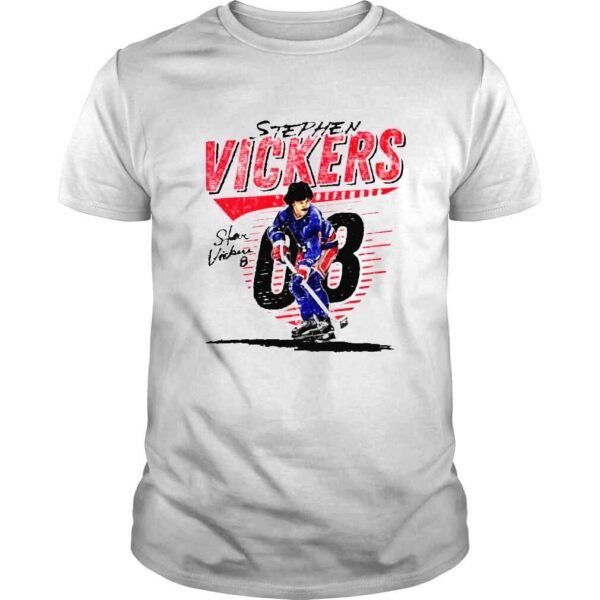 Steve Vickers New York Rangers Comet signature shirt