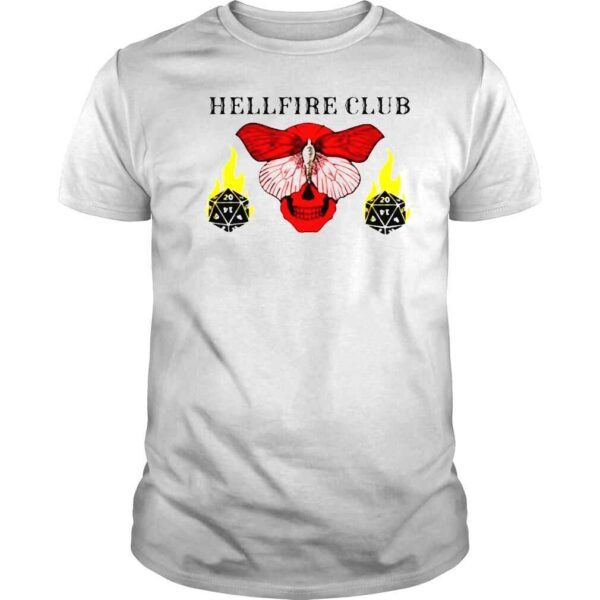 Stranger Things Hellfire Club Red Skull Butterfly shirt