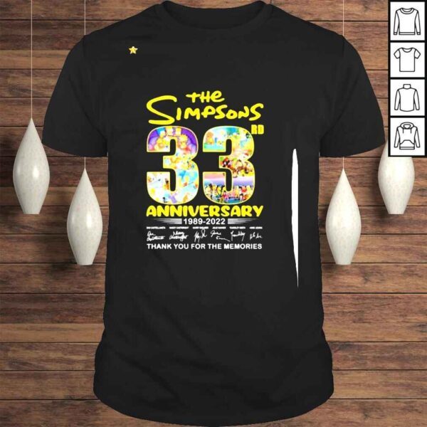 The Simpson 33rd Anniversary 19892022 signatures shirt