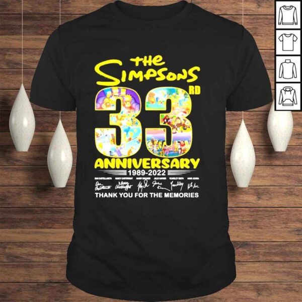 The Simpsons 33 rd anniversary 1989 2022 thank you for the memories shirt