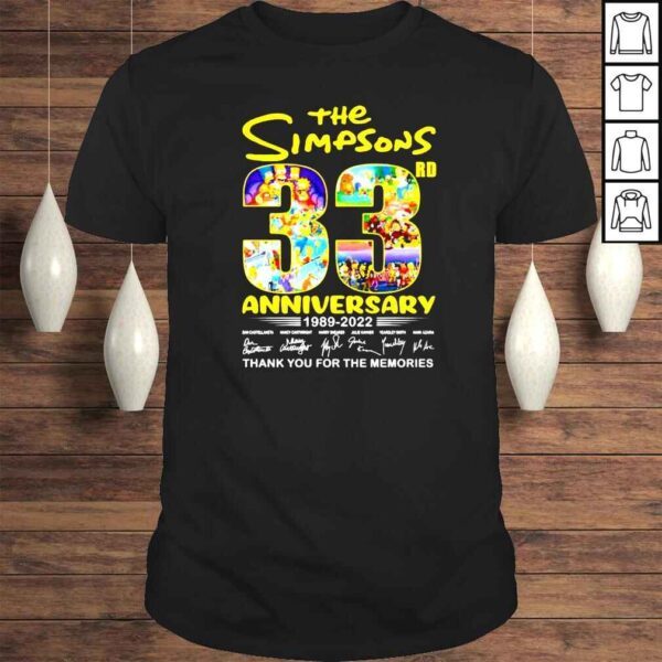 The Simpsons 33rd anniversary 1989 2022 thank you for the memories shirt