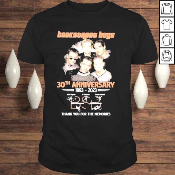 The bsb backstreet boys 30th anniversary 1993 2023 signatures thank you for the memories shirt