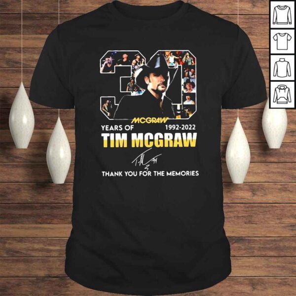 Tim Mcgraw 30 years of 19922022 thank you for the memories signature shirt