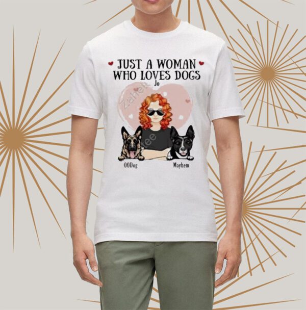 Titianred63 Just A Woman Who Loves Dog Jo 00Dog Mayhem Tee t-Shirts