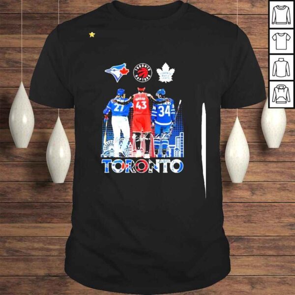 Toronto Blue Jays Toronto Raptors and Toronto Maple Leafs signatures shirt