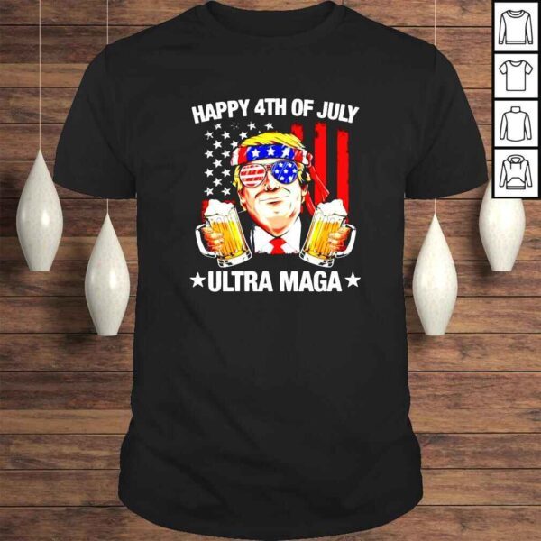 Trump Happy 4th Of July Ultra Maga Beer American Flag shirt