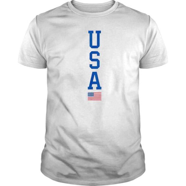 USA American Flag Vertical Text Patriotic 4th of July TShirt