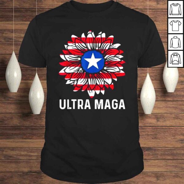 Ultra MAGA Proud UltraMaga Proud Republican USA Flag TShirt