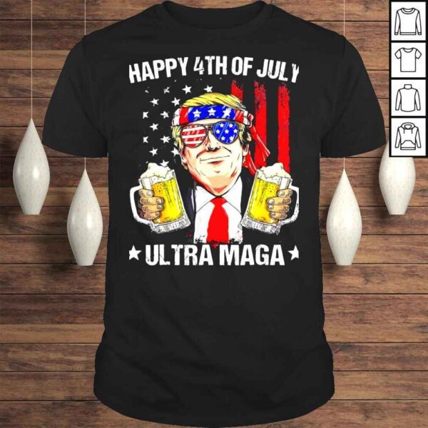 Ultra Maga Proud Pro Trump Happy 4th Of July US Flag TShirt