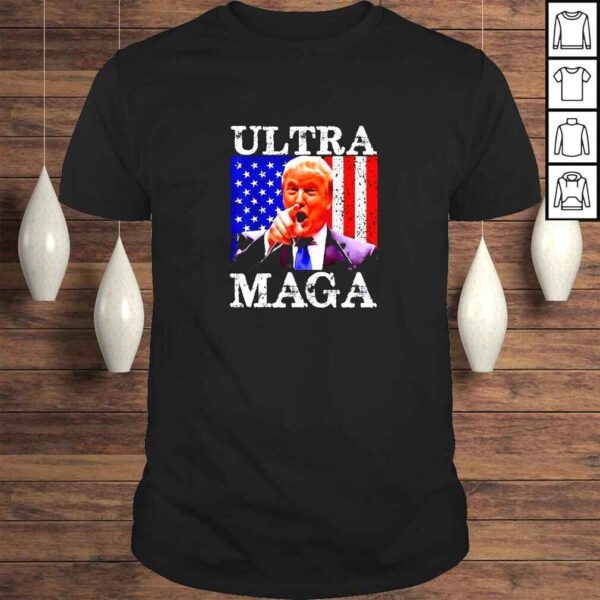 Ultra Mega King Trump Vintage American US Flag Anti Biden TShirt