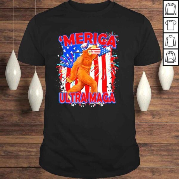 Ultra maga 4th of july bigfoot American flag vintage shirt