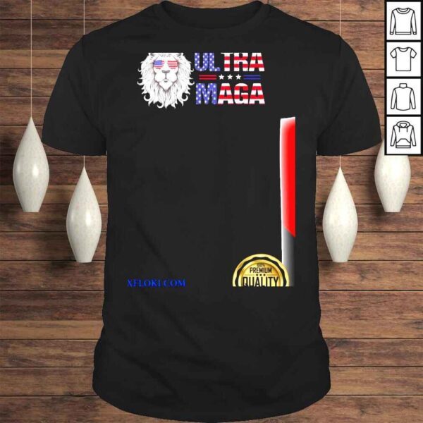 Ultra maga proud lion usa flag glasses retro shirt