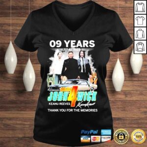 VLadies 09 years 2014 2023 chapter john 4 wick keanu reeves thank you for the memories shirt