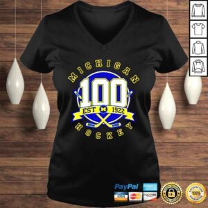 VLadies 100 Years of Michigan Hockey est 1922 shirt