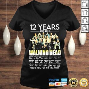 VLadies 12 Years 20102022 the Walking Dead thank You for the memories signatures shirt