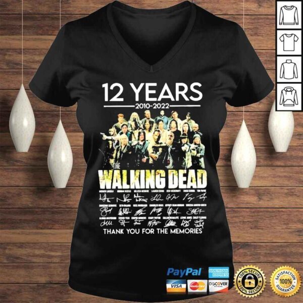 12 Years 20102022 the Walking Dead thank You for the memories signatures shirt - Image 2