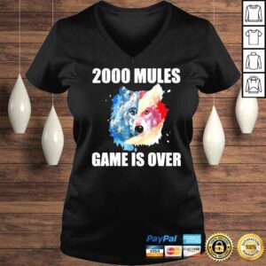 VLadies 2000 mules game is over pro Trump wolf American flag 2024 shirt