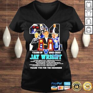 VLadies 21 Years Of 2021 2022 Yay Wright Thank You For The Memories Signature Shirt