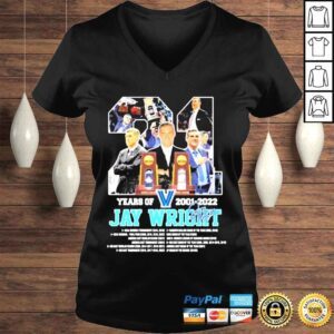 VLadies 21 years of 2001 2022 jay wright thank you for the memories shirt