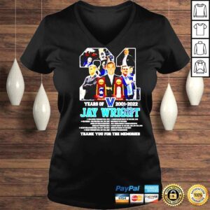 VLadies 21 years of Jay Wright 2001 2022 thank you for the memories signature shirt