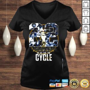 VLadies 22 Christian Yelich Milwaukee Brewers 3x Hit For The Cycle signature shirt