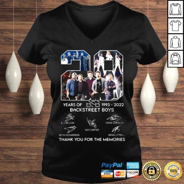 22 Years BSB 19932022 Backstreet Boys thank You for the memories signatures shirt - Image 2